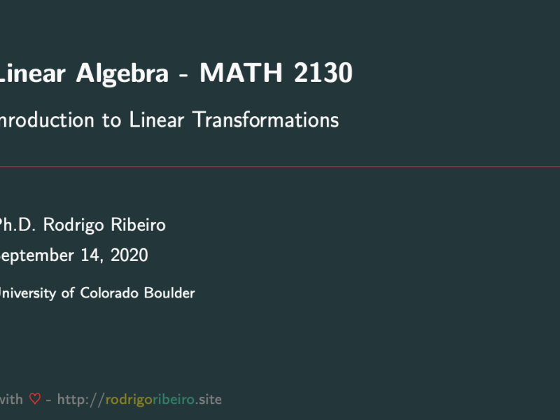 Introduction to Linear Transformations – MATH 2130