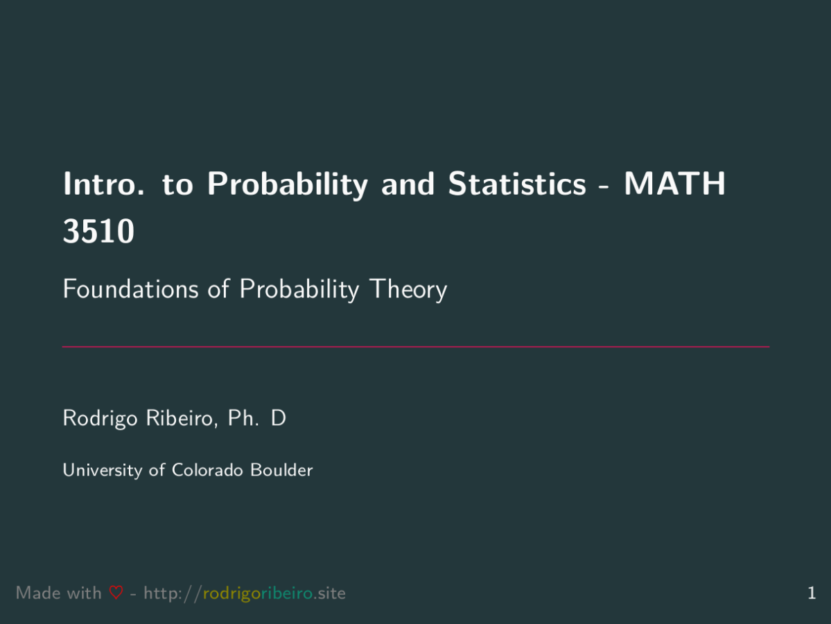 Extending Axioms of Probability – MATH 3510